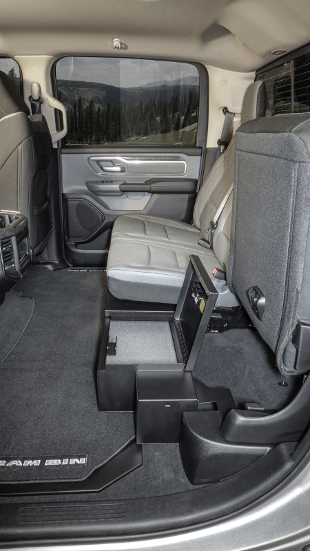 Ram 1500 Underseat Storage Box - Rear - Tuffy Products - Lockbox with 3-Digit Combo - Black - `19-`25